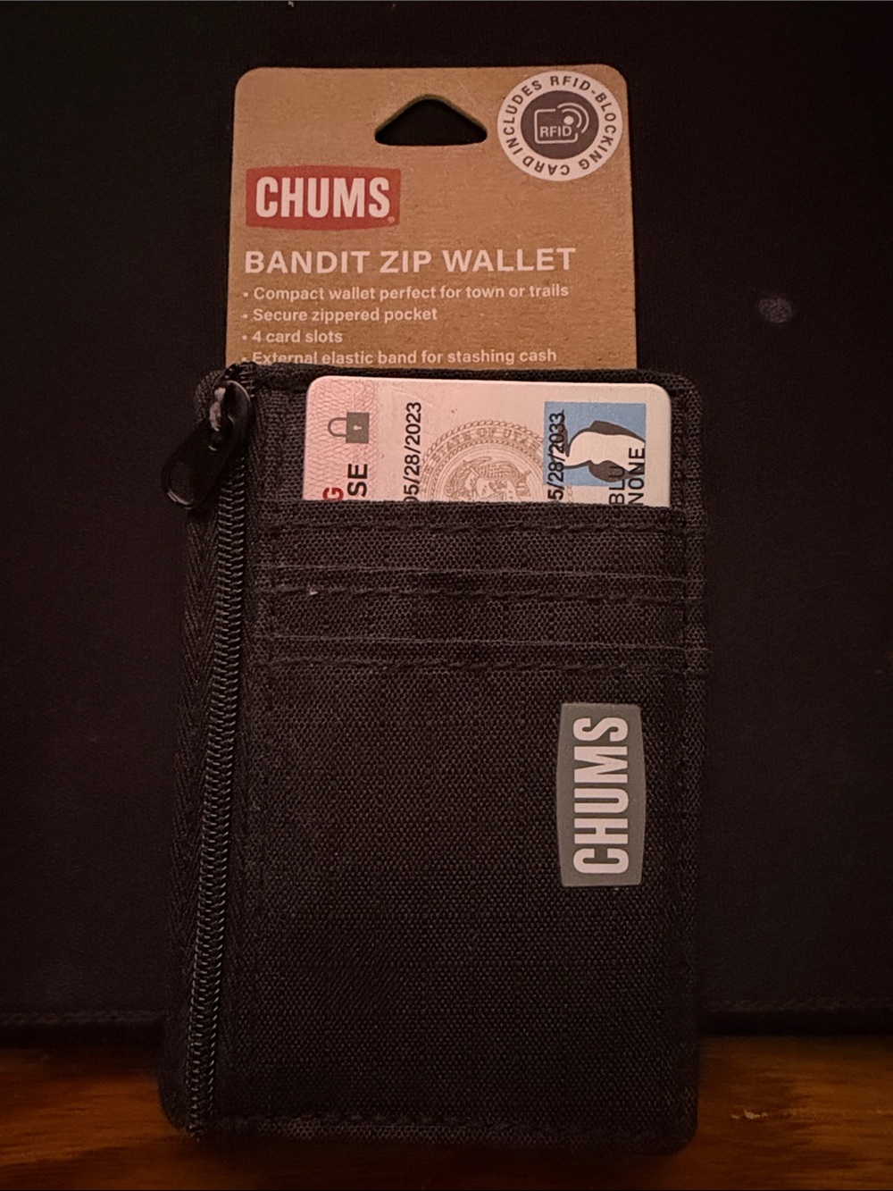 CHUMS Bandit Zip Wallet - Black